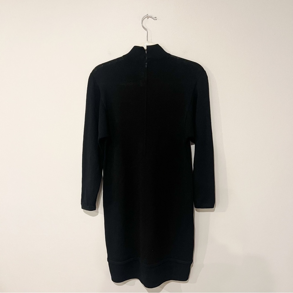 St. John Black Knit Pocket Front Dress - Picture 5 of 6